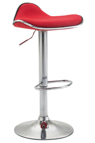 TPFLiving bar stool Shangrila metal frame in chrome look fabric