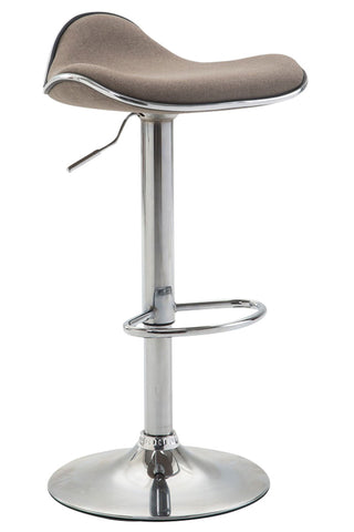 TPFLiving bar stool Shangrila metal frame in chrome look fabric