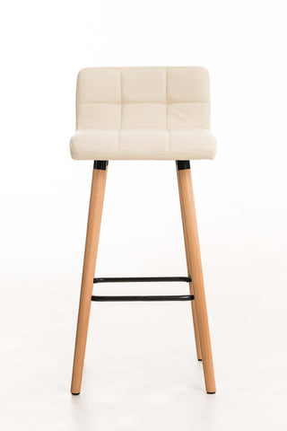 TPFLiving bar stool London frame wood Natura faux leather