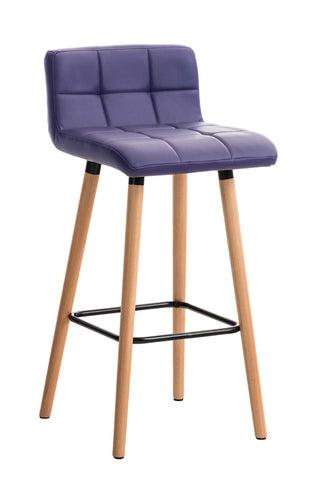 TPFLiving bar stool London frame wood Natura faux leather