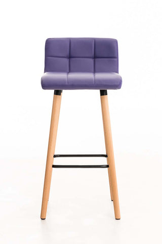 TPFLiving bar stool London frame wood Natura faux leather