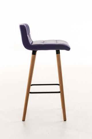 TPFLiving bar stool London frame wood Natura faux leather