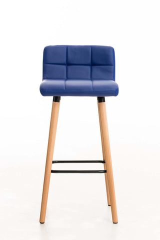 TPFLiving bar stool London frame wood Natura faux leather