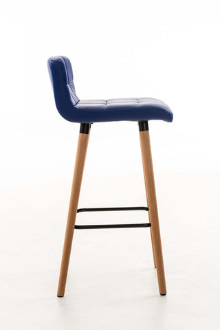 TPFLiving bar stool London frame wood Natura faux leather