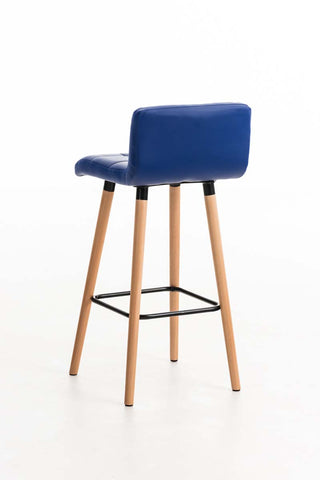 TPFLiving bar stool London frame wood Natura faux leather