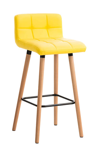 TPFLiving bar stool London frame wood Natura faux leather