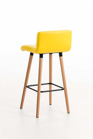 TPFLiving bar stool London frame wood Natura faux leather