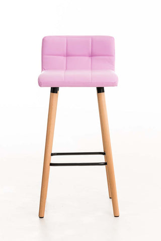 TPFLiving bar stool London frame wood Natura faux leather