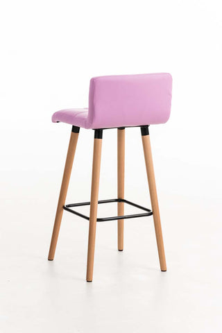 TPFLiving bar stool London frame wood Natura faux leather