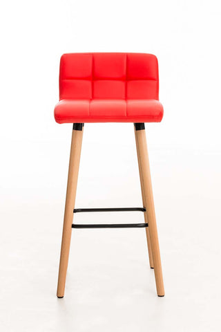 TPFLiving bar stool London frame wood Natura faux leather