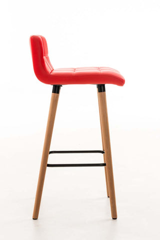 TPFLiving bar stool London frame wood Natura faux leather