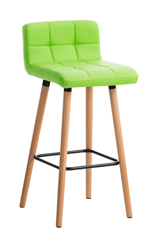 TPFLiving bar stool London frame wood Natura faux leather