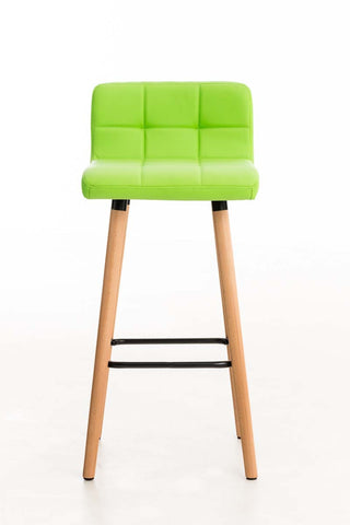 TPFLiving bar stool London frame wood Natura faux leather