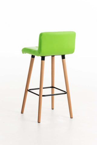 TPFLiving bar stool London frame wood Natura faux leather