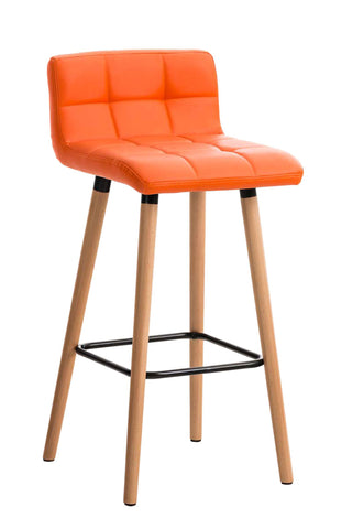 TPFLiving bar stool London frame wood Natura faux leather