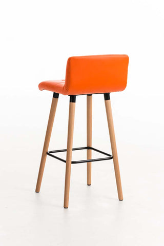 TPFLiving bar stool London frame wood Natura faux leather