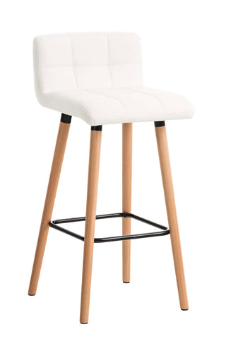 TPFLiving bar stool London frame wood Natura faux leather