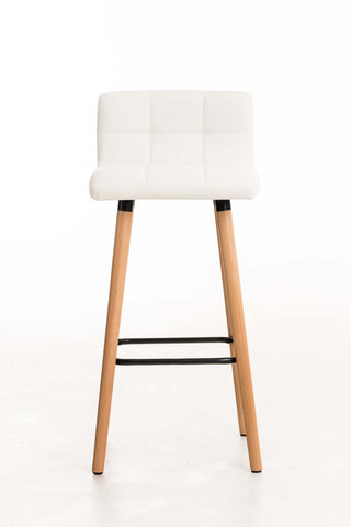 TPFLiving bar stool London frame wood Natura faux leather