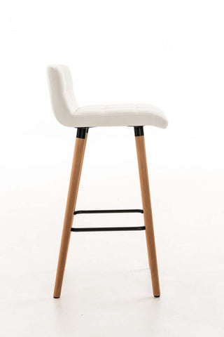 TPFLiving bar stool London frame wood Natura faux leather