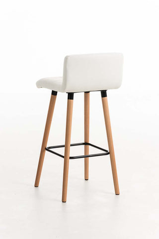 TPFLiving bar stool London frame wood Natura faux leather