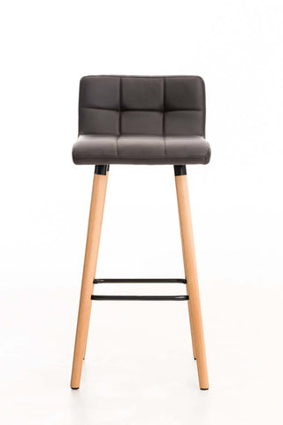 TPFLiving bar stool London frame wood Natura faux leather