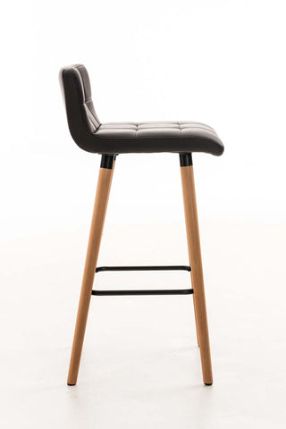 TPFLiving bar stool London frame wood Natura faux leather