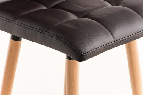 TPFLiving bar stool London frame wood Natura faux leather