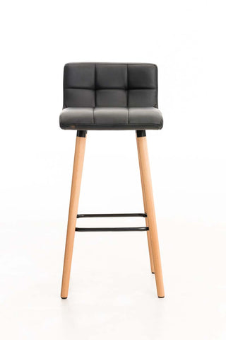 TPFLiving bar stool London frame wood Natura faux leather