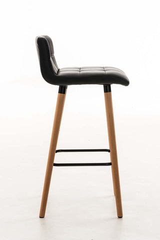 TPFLiving bar stool London frame wood Natura faux leather