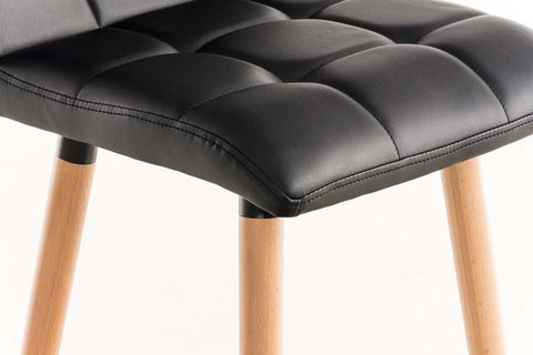 TPFLiving bar stool London frame wood Natura faux leather