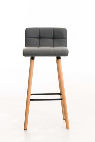 TPFLiving bar stool London frame wood Natura faux leather