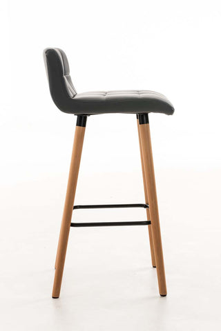 TPFLiving bar stool London frame wood Natura faux leather