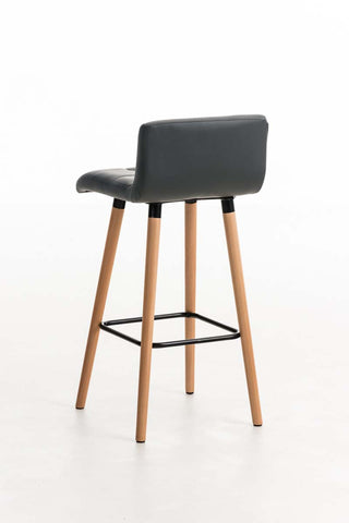 TPFLiving bar stool London frame wood Natura faux leather