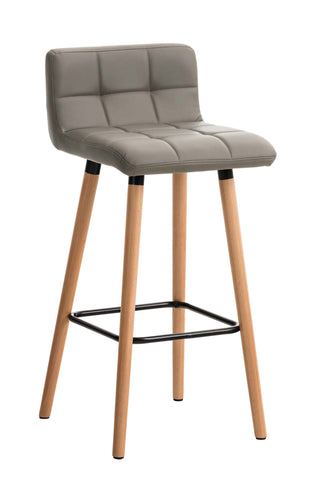 TPFLiving bar stool London frame wood Natura faux leather