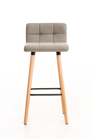 TPFLiving bar stool London frame wood Natura faux leather