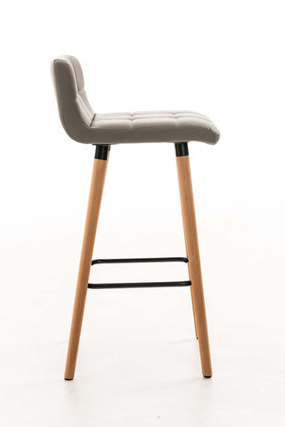 TPFLiving bar stool London frame wood Natura faux leather