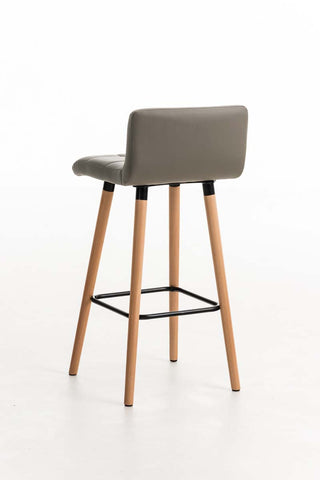 TPFLiving bar stool London frame wood Natura faux leather