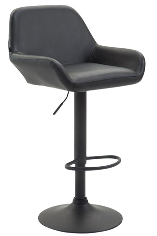 TPFLiving bar stool Bragnum frame black faux leather