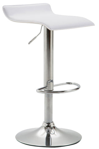 TPFLiving bar stool Dynasty Two metal frame in chrome look faux leather