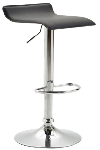 TPFLiving bar stool Dynasty Two metal frame in chrome look faux leather