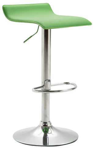 TPFLiving bar stool Dynasty Two metal frame in chrome look faux leather