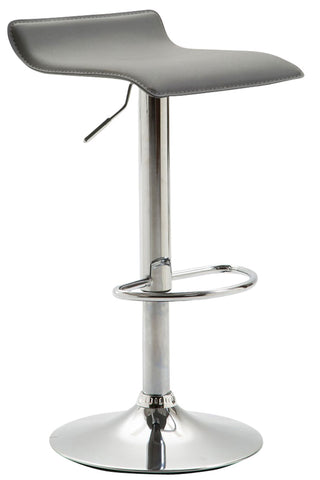 TPFLiving bar stool Dynasty Two metal frame in chrome look faux leather