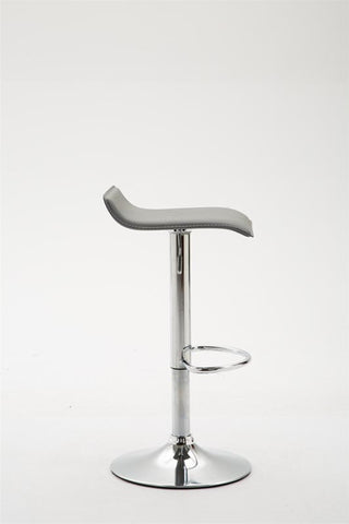 TPFLiving bar stool Dynasty Two metal frame in chrome look faux leather