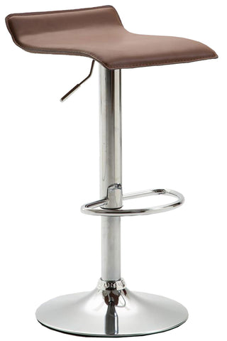 TPFLiving bar stool Dynasty Two metal frame in chrome look faux leather