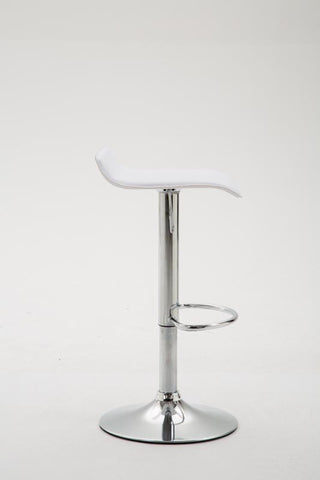 TPFLiving bar stool Dynasty Two metal frame in chrome look faux leather