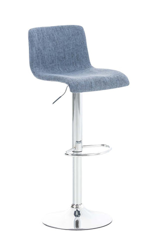 TPFLiving bar stool Hope metal frame in chrome look fabric