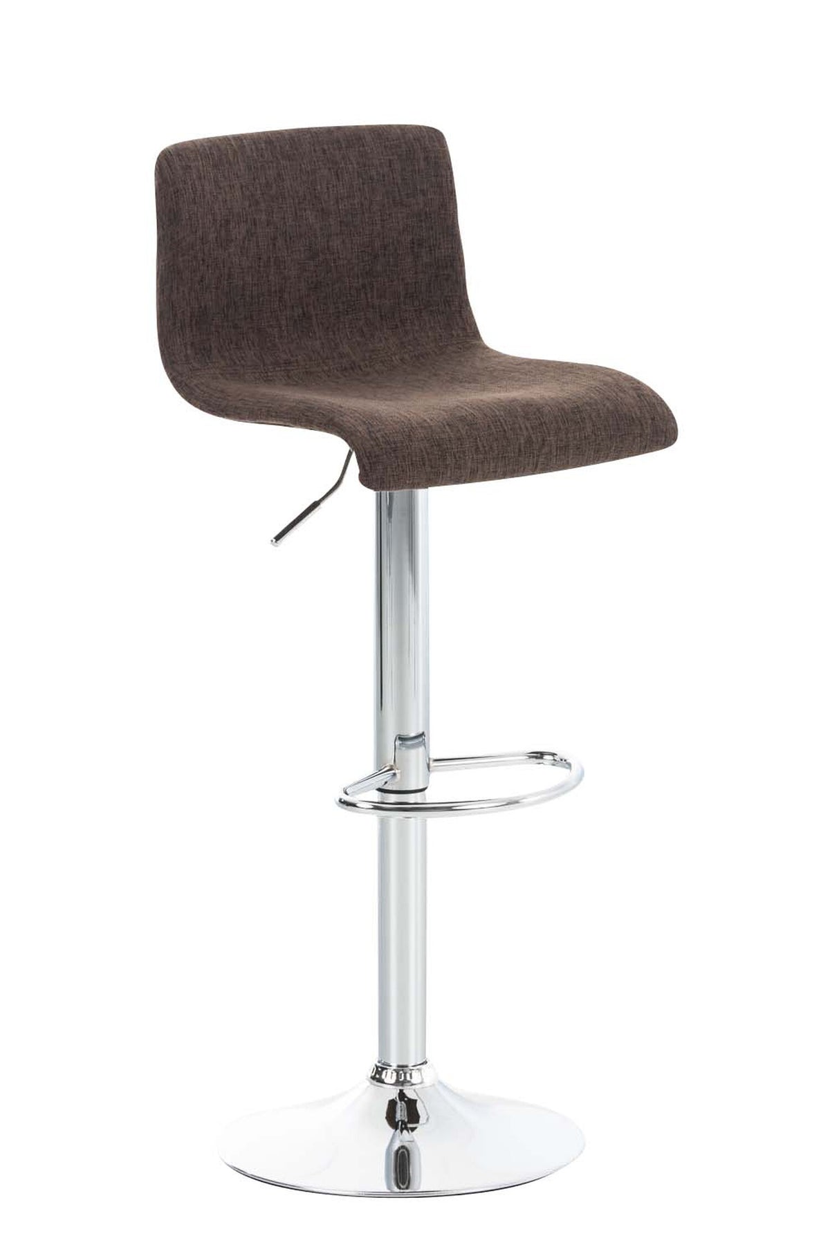 TPFLiving bar stool Hope metal frame in chrome look fabric