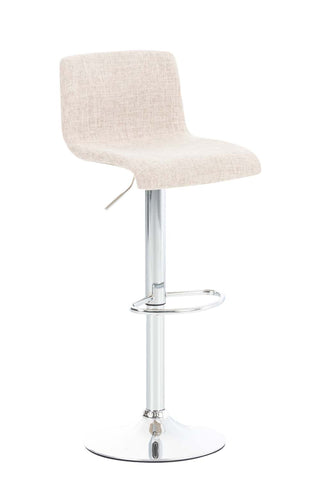 TPFLiving bar stool Hope metal frame in chrome look fabric