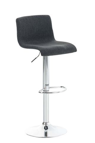 TPFLiving bar stool Hope metal frame in chrome look fabric