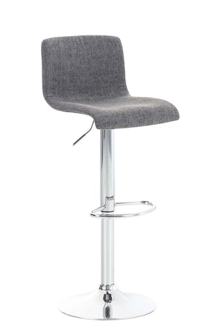 TPFLiving bar stool Hope metal frame in chrome look fabric